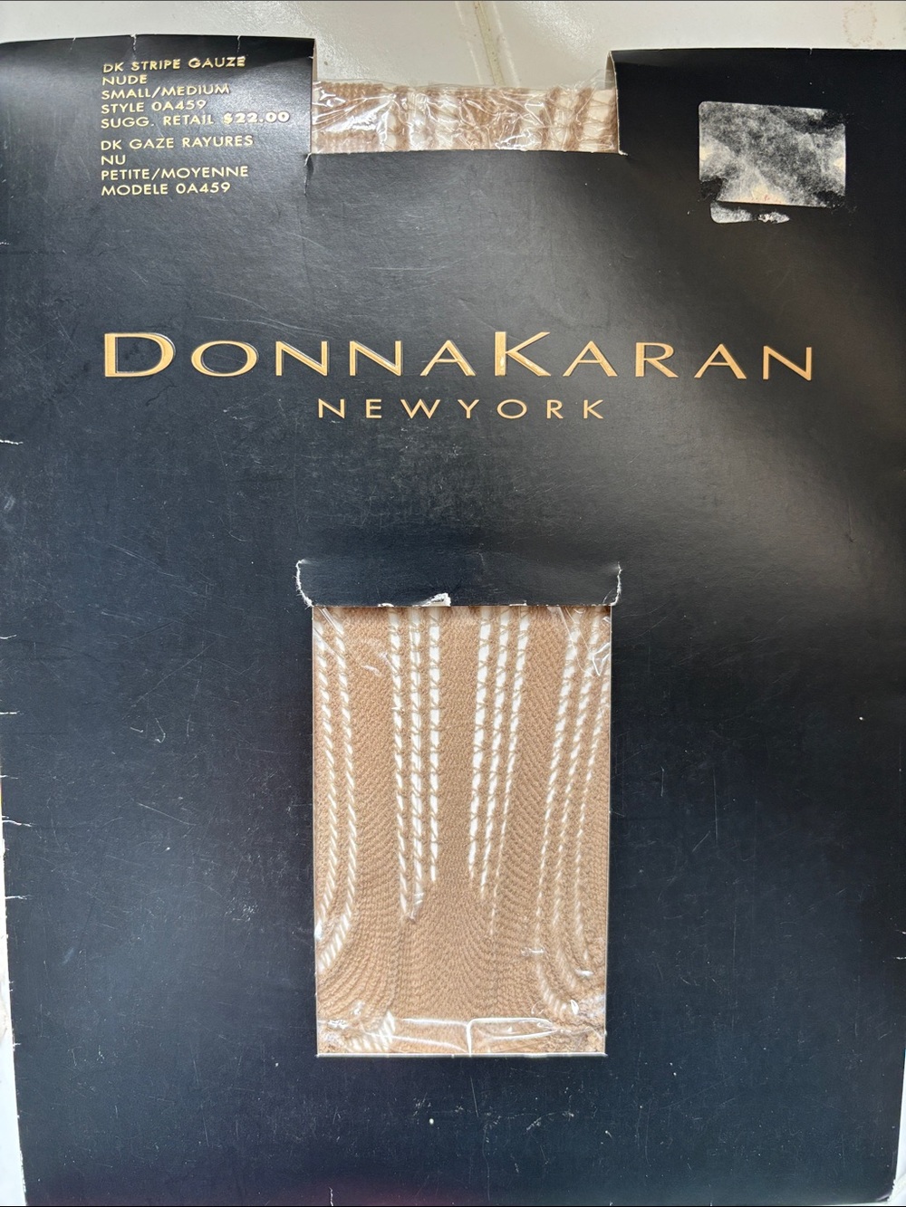 Donna Karan Nude Striped Sheer Hosiery